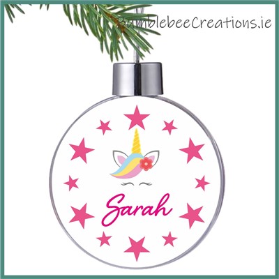 Unicorn Christmas Bauble